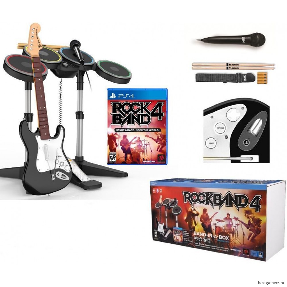 Rock Band 4 Band in a Box Bundle (Игра + Гитара + Барабаны + Микрофон) 